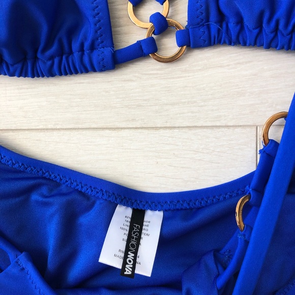 Fashion Nova Royal Blue Swim Suit - Picture 3 of 3